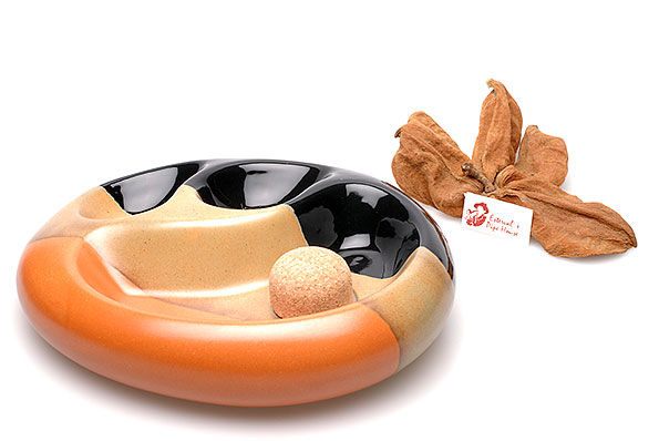 Pfeifenascher Keramik schwarz/braun für zwei Pfeifen Pfeifenascher Keramik schwarz/braun für zwei Pfeifen